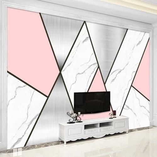 Custom Modern Nordic Large Mural 3D Geometric Marble TV Background Art Wall Painting Living Room Sofa Decoration Photo Wallpaper