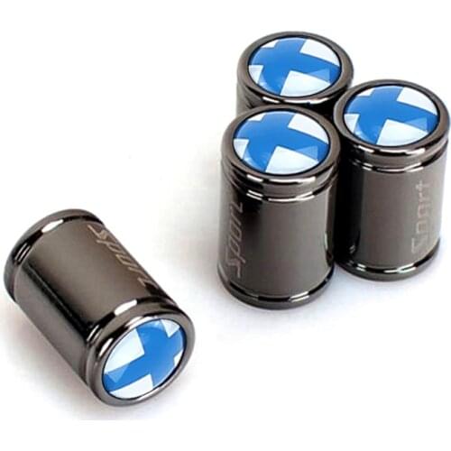 Sport Copper Auto Car Tire Wheel Valve Dust Caps Cover For Ford Focus 2 3 Fiesta Transit Ecosport Mondeo Kuga With Finland Flag