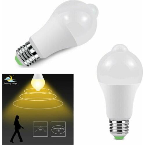 E27 LED Motion Sensor Light Bulb 12W 18W Smart PIR LED Bulbs Auto On/Off Night Ligh Fr Stair Porch Garage Balcony Bathrooｍ