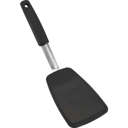 Black Silicone Spatula Turner Heat-Resistant Non-Stick Kitchen Utensil Kitchen Cooking Tool With A Comfortable Nonslip Handle