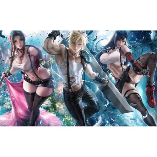 Tifa Aeris Cloud Canvas Art Paintings Posters and Prints Japanese Anime Game Characters Wall Pictures for Bedroom Living Room