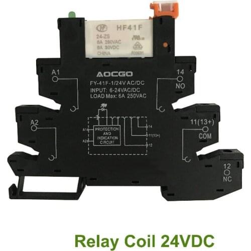 Slim Relay Mount On Screw Socket with LED and Protection Circuit 24VDC/AC