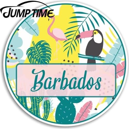 Jump Time Barbados Vinyl Stickers Tropical Travel Sticker Laptop Luggage Decal Truck Window Car Wrap Car Accessories