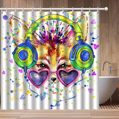 High Quality Polyester Shower Curtain Cartoon Animals Printing Waterproof Fabric Curtains For Bath Bathtub Living Room Screen