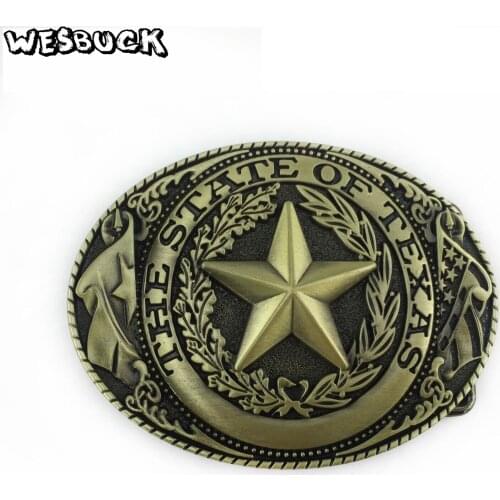 WesBuck brand western buckle pentagram amount OF zinc alloy wear-resistant men belt buckle for 4.0 belt
