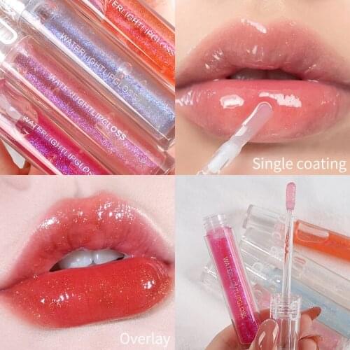 Mirror Water Lip Glaze Transparent Shimmer Pearl Glass Lip Oil Liquid Lipstick 6 Colors Randomly Lipgloss Moisturizing Make Up