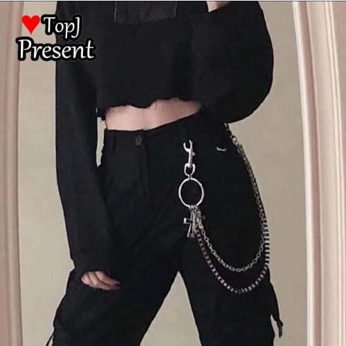Woman Girl summer Gothic Trendy Waist belt Jewelry round hanging Chains Silver color Cross Geometric Waist Chain belts
