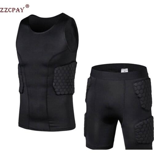 Vest Tight Male Honeycomb Protective Gear Training Shorts Suit Suitable for Football Basketball Paintball Rib Protector