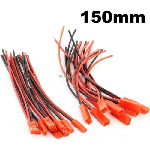 10pairs 150mm JST Connector 2-pin Plug with 22AWG Silicone Wire Cable 15CM for RC Li-Po Battery