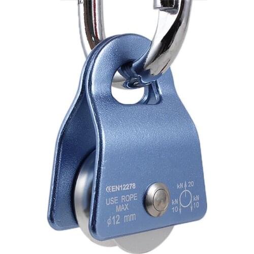 2000kg Flexible Active Pulley Block 360 Degree Swivel Pulley for Outdoor Rock Climbing Rope Ice Belt Lifting Sling