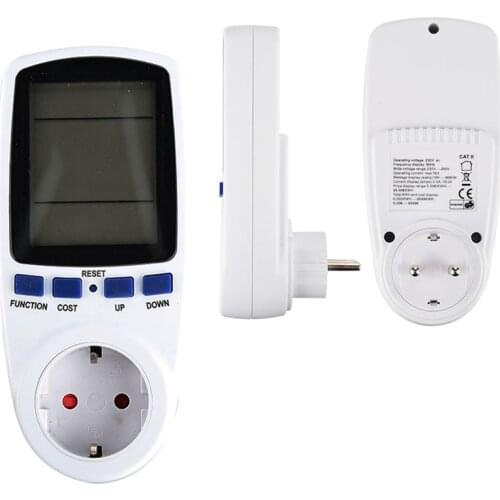 EU Plug AC Power Meters 230v Digital Voltage Wattmeter Power Consumption Watt Energy Meter Electricity Analyzer Monitor