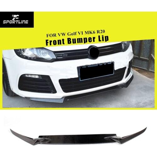 3PCS Carbon Fiber Car Front Bumper Lip Spoiler Splitters Apron for VW Golf VI MK6 R20 2010 - 2013