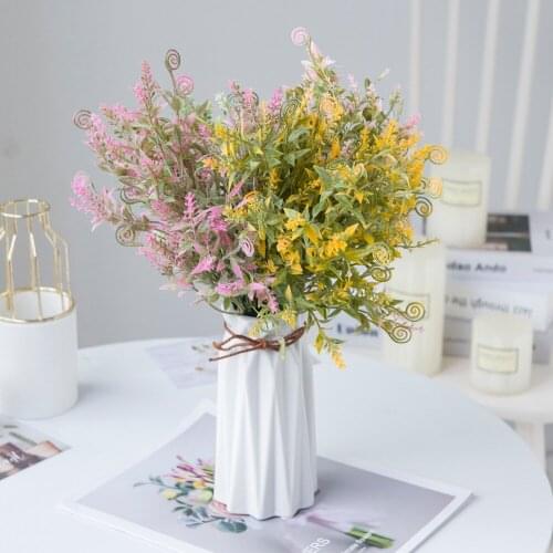 36cm Seahorse Grass Artificial Plant Home Decor Colored Silk Plant For Living Room Bedroom Balcony Wedding Decoration Fake Plant