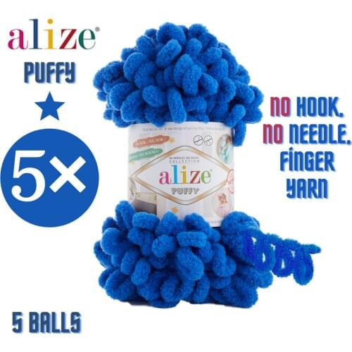 5 Balls Alize Puffy, Blanket Yarn, Baby Yarn, Amigurumi, Yarn, Bulky Yarn, Easy Knitting Yarn, No Hook, No Needle, Finger Yarn