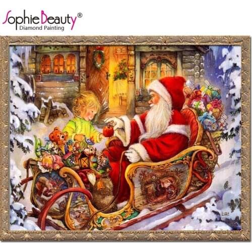 5D Diy Full Diamond Painting Cross Stitch Apple Embroidery Santa Claus Gift Girl Square Mosaic Handcraft Christmas Art