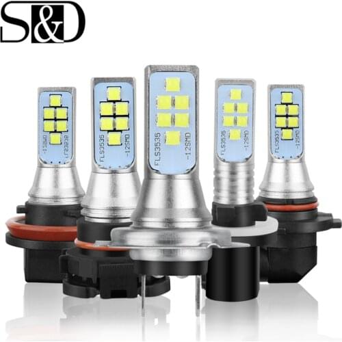 Car LED Fog Light Bulbs H1 H3 H7 H11 H16 9005/HB3 9006/HB4 H27 880 881 P13W PSX26W PSX24W Auto Driving Lamp 1400LM 6000K White