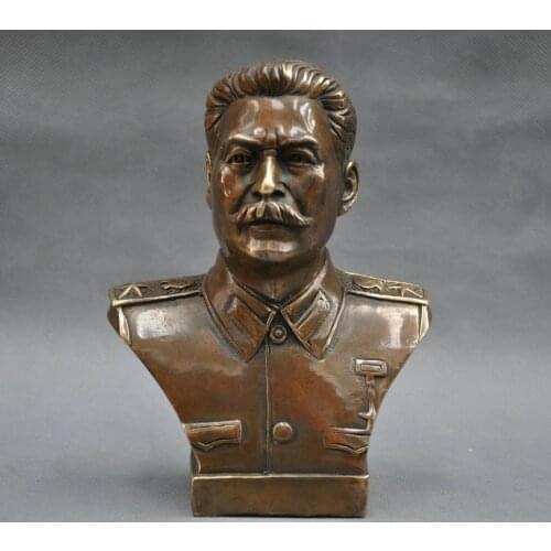 6'' Russian Leader Joseph Stalin Bust Bronze Statue
