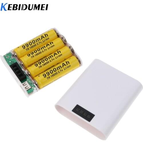 Kebidumei DIY Battery Charging Case 5V 1.5A Power Bank Case Kit 4 * 18650 Battery Box With Display For iPhone Xiaomi