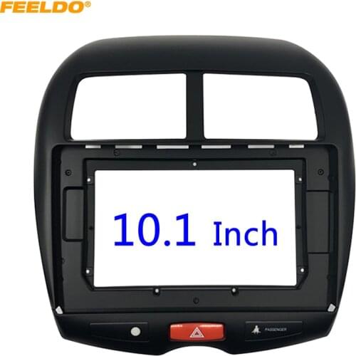 FEELDO Car Audio 10.1" Big Screen Fascia Frame Adapter For Mitsubishi ASX 2Din Dash Stereo Fitting Panel Frame Kit #HQ6623