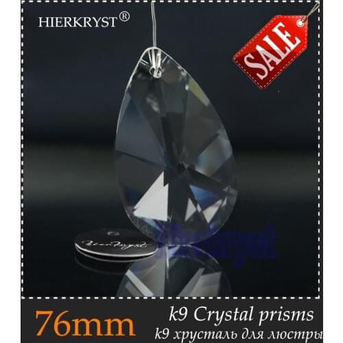 HIERKYST 10 pcs K9 Glass Crystal Prisms Pendants Chandeliers Parts Lustres Rainbow Lamp Lighting Hang Drops 76mm 3" #2238-3B