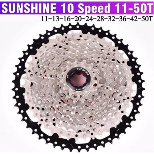 SUNSHINE Bicycle Freewheel Cassette 11-46T 42T 40T 10 Speed 10s 50t Wide Ratio MTB Mountain Bike Freewheel for Parts m590 m6000