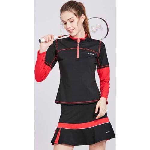 Autumn Spring Suit Tops Shirt Lady Golf Wear Tennis Baseball Slim Long Sleeve Jacket Short Skirt Apparel Clothing For Women