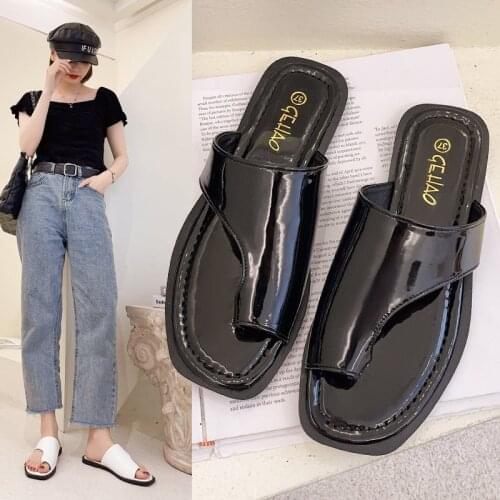 Summer ladies slippers Roman style simple and fashionable flat solid color comfortable womens shoes non-slip wear-resistant