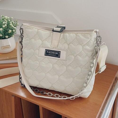 Small Flap Womens Bag Pure Color Down Feather Crossbody Bags 2021 Vintage Casual Female Handbags Simple Chain Tote Shoulder Bag