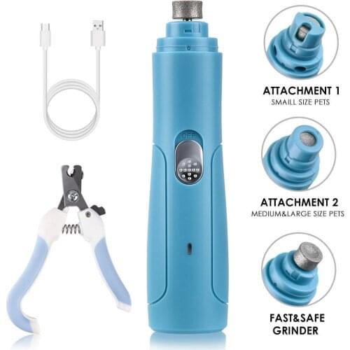 Pet Nail Grinder Dog Nails Sharpener Electric Polisher Painless Cleaning Cat Dog Nail Trimmer Safe Low Noise USB Rechargeable