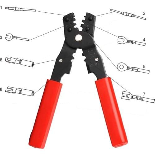 Mini tools multi-function crimping pliers for non-insulated terminal and cutting wires