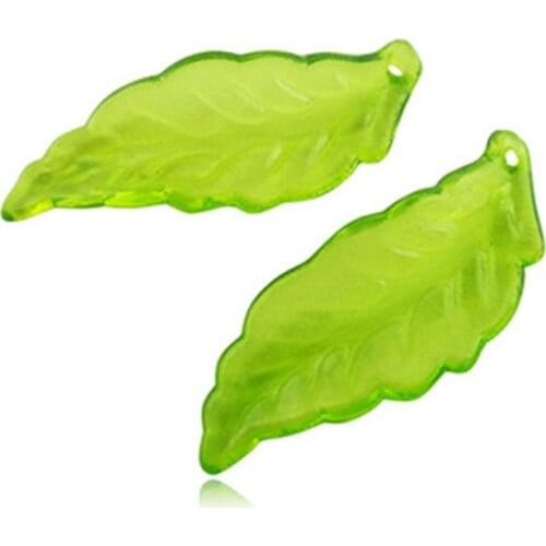 Fashion Acrylic Leaf Shape Beads DIY Loose leaf Beads fit Good Accessory 26x8mm 100 pieces