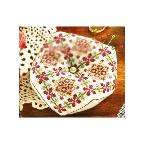 ZC035 Pin Neddle Cushion 18CT White Fabric Biscornu Needlework DIY Kit For Embroidery Cotton Thread Set Counted Cross-Stitching
