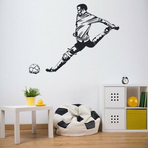 Football Goal Wall Decal Footballer Sports Football Athletes Wall Sticker Vinyl Wall Decor Design Home Bedroom Decor Mural X285