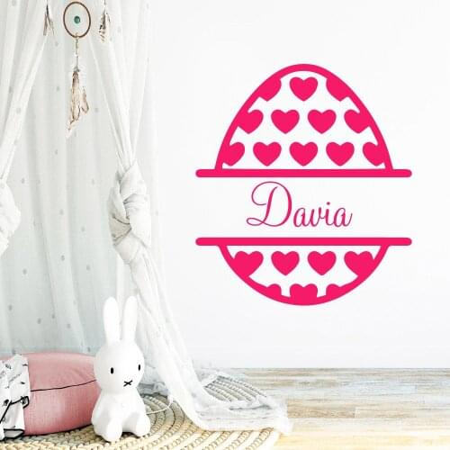 Drop Shipping Easter Eggs Custom Name Self Adhesive Vinyl Waterproof Wall Art Decal For Living Room Kids Room Decor