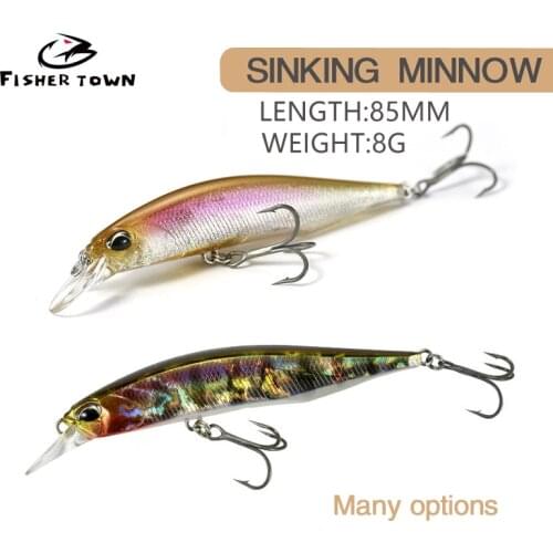 2021Jerk Minnow 85Mm 8G Hot Model Rattle Wobbler Fishing Lure Suspend Slow Float Hard Bait Saltwater Sinking Peche