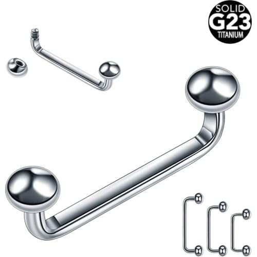 1PC G23 Titanium Surface Barbell Piercings Micro Dermal Anchors Industrial Barbell Earrings Piercing Body Fashion Jewelry