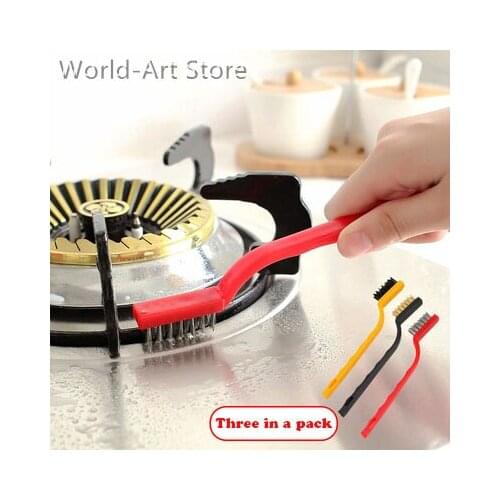 Japanese Gas Stove Cleaning Brush 3 Kitchen Supplies Kitchen Ventilator Stove Cleaning Tool Steel Wire Small Brush