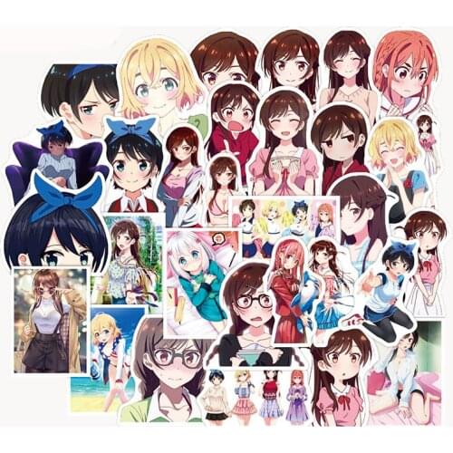 50Pcs Anime Rent a Girlfriend Stickers Cute Anime Girls Sticker For Laptop Skateboard DIY Toys Decals Motorcycle Guitar