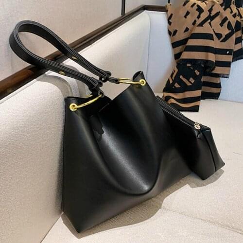 Fashion Large Bucket Tote Bag 2021 Spring New High Quality Leather Women Designer Handbag Ladies Casual Crossbody Shoulder Bags