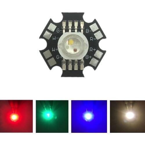 20pcs 4W RGBW or RGBWW LED Diode High Power LED Emitter Chip Bead 8pins four color led chip Epistar 45Mil on 20mm Star PCB Base
