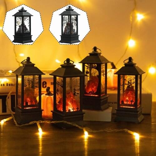 Halloween Decoration Fireplace Lamp Simulation Candle Lamp Pumpkin Lantern for Bar Home Party