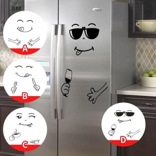 Funny smiley face Fridge sticker Creative cupboard for Home Decoration Cartoon Sunglasses Smiley Face Fridge wall stickers