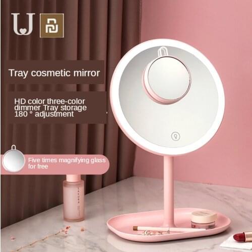 Xiaomi Jordanjudy Intelligent Portable Makeup Mirror Desktop Led Light Portable Folding Light Mirror Dormitory Desktop 2color