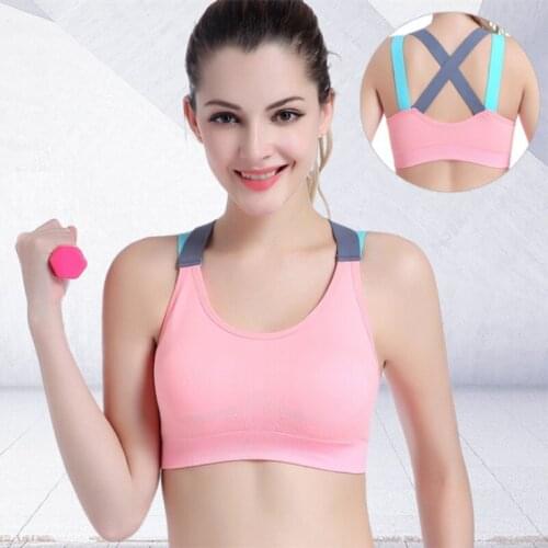 New Women Sports Bras Shapers Cross Back Padded Female Gym Fitness Workout Tops Underwear Outdoor Running Lady Sexy Bras