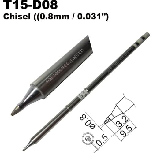 10 PCS T15-D08 Screwdriver 0.8mm Soldering Tip for HAKKO FX-951 FX-950 FX-952 FX-9501 FM-2028 FM2027 Handle Iron Bit Replacement