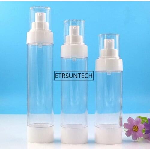 100pcs 80ml/100/120ml Transparent Airless Pump Perfume Vacuum Lotion Bottle Plastic Travel Bottle Refillable Bottles F3619