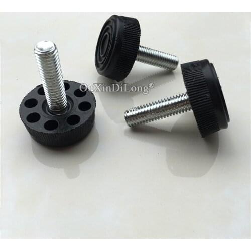 100PCS Black M8x28mm Screw ,30mm Base Adjustable Furniture Leg Table Leveling Feet Pad JF1695