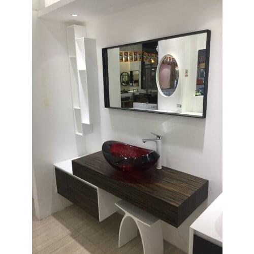1200mm Wall Mounted Solid Surface Stone Single Basin With Soild Wooden Bathroom Vanity Cloakroom Cabinet Oka furniture 2225F-0