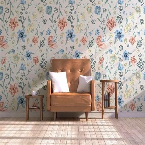Decorative wallpaper modern simple style vintage watercolor flower background wall painting