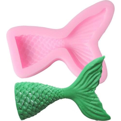 Mermaid Tail Silicone Mold Sea Fondant Mold for Cake Decorating Tools DIY Baking Chocolate Candy Gumpaste Cake Mould Soap Forms